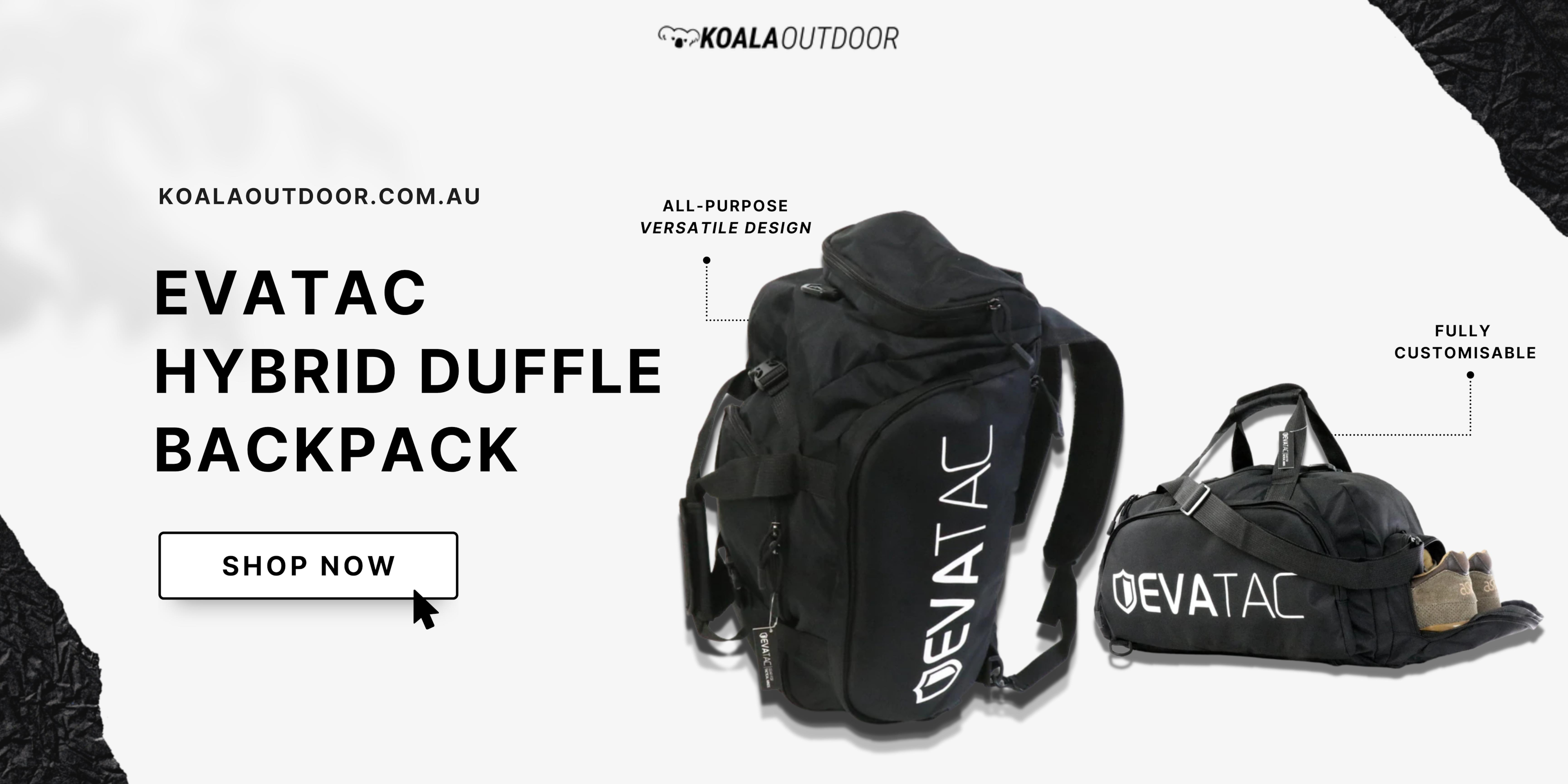 Evatac Duffel Backpapck with ventilated shoe compartment and backpack straps
