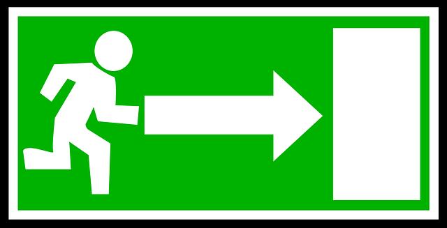 emergency, exit, green
