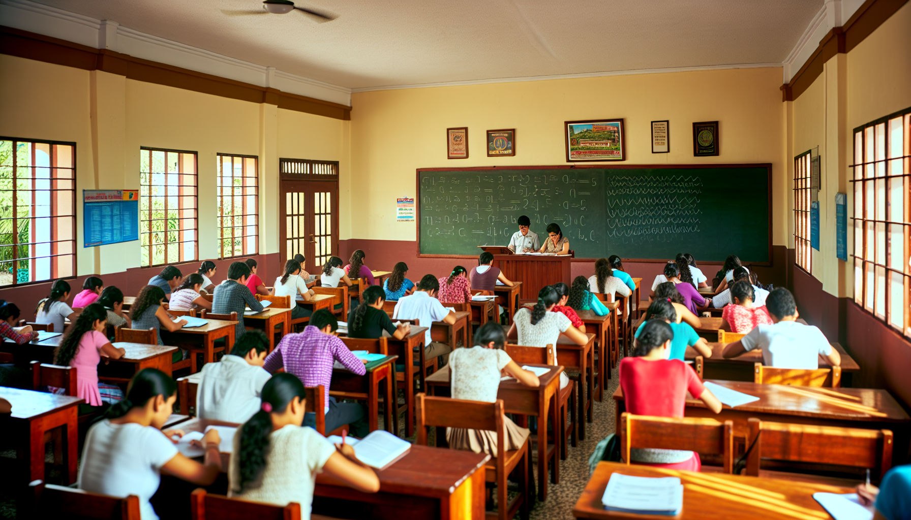 A classroom setting in a public university