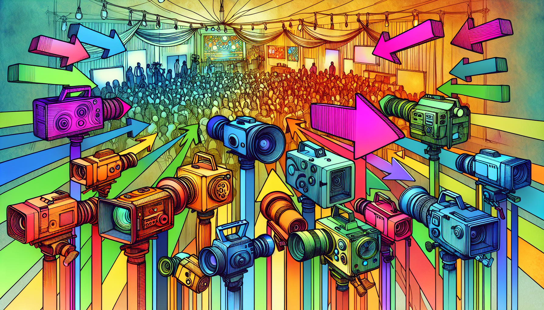 An illustration showing the benefits of a multi camera setup for event coverage.