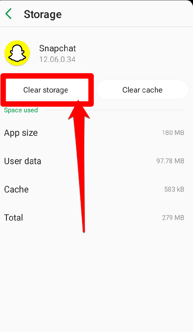 Image showing the clear storage option on an android device