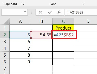 Multiply in Excel with a Constant Number