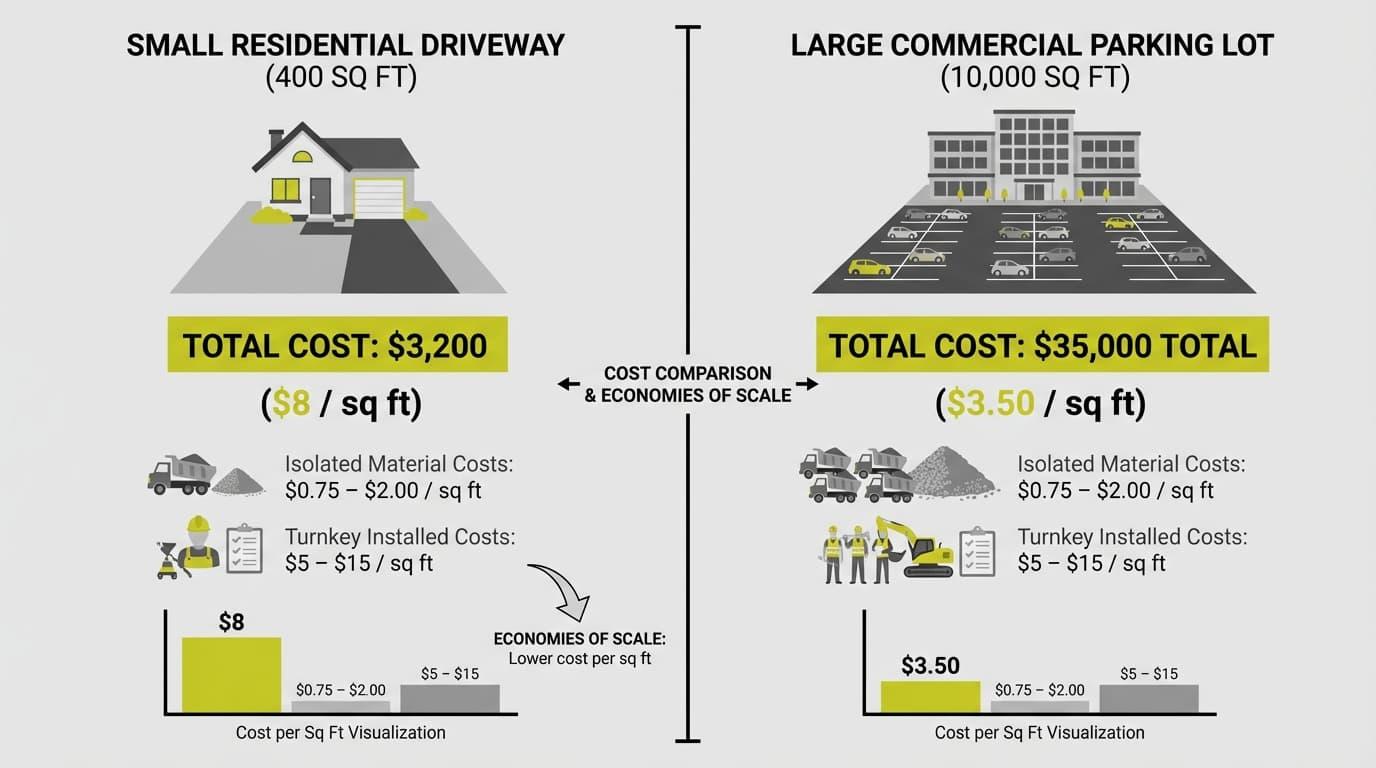 Commercial vs. Residential Asphalt Costs (And Why Guides Disagree)