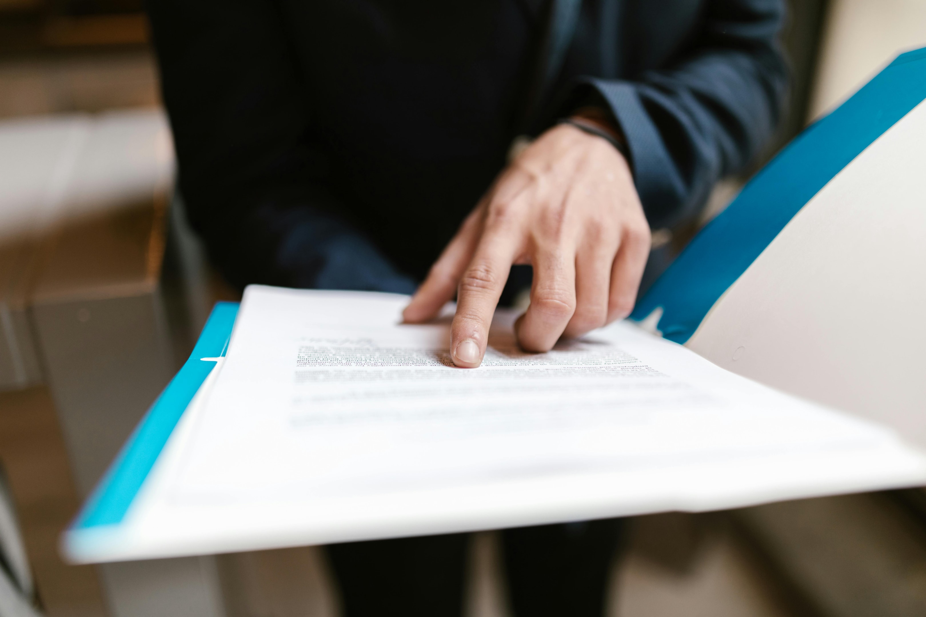 person reading document