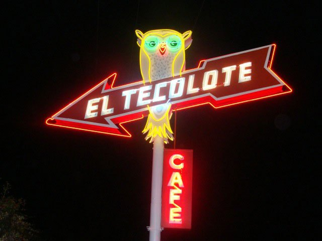 Get the perfect sign on metal poles - like this neon sign for El Tecolote Cafe in Camarillo, CA.