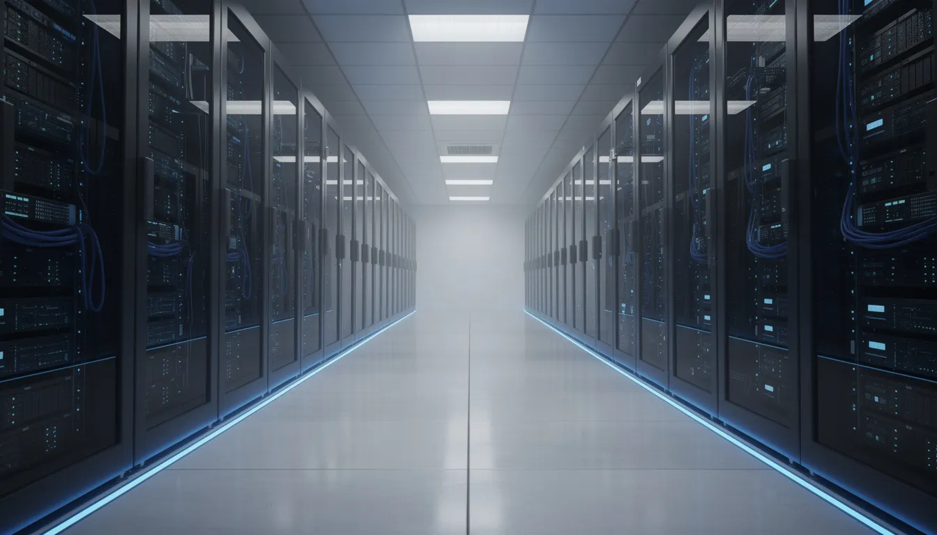 Opinie o dostawcach usług informatycznych dla biznesu – jak czytać rankingi i wybrać partnera IT w 2025 roku? 2 Nowoczesna serwerownia z niebieskim oświetleniem, w której znajdują się szafy serwerowe, symbolizuje kluczowe znaczenie bezpieczeństwa informacji oraz zarządzania systemami informatycznymi w branży IT. Tego rodzaju przestrzeń jest niezbędna dla efektywnego wsparcia technicznego i rozwoju kompetencji w obszarze outsourcingu IT.