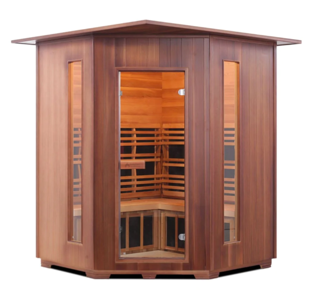 Sauna with temperature control from Enlighten Sauna.