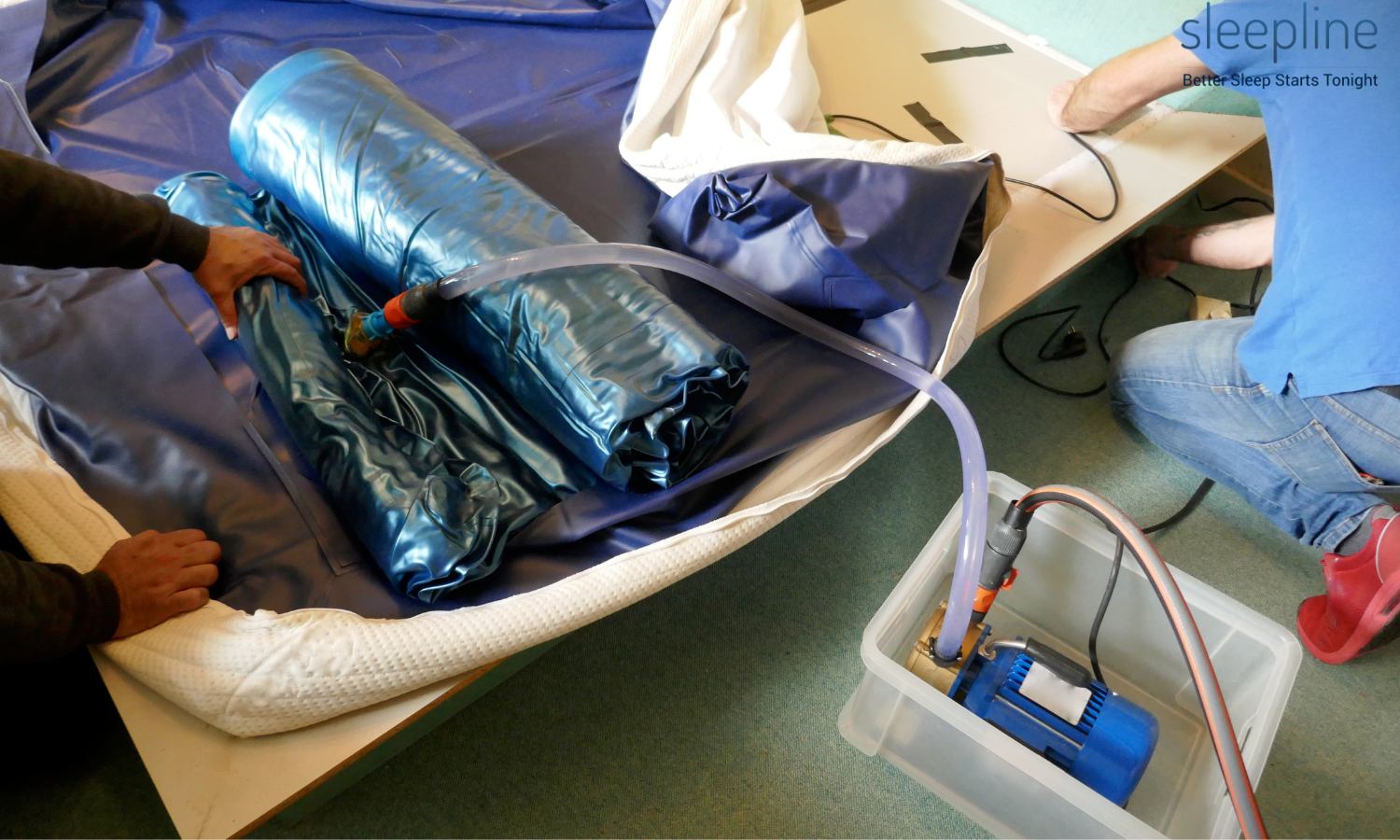 Unpacking a waterbed