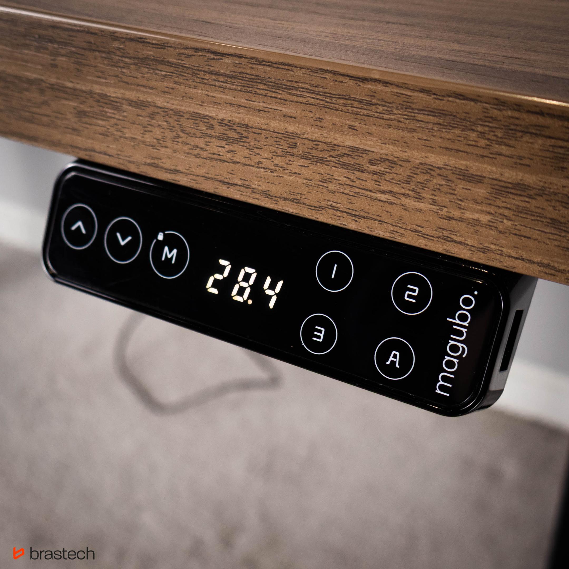 Fotel ma mnóstwo regulacji, a Tobie nadal siedzi się niewygodnie? Sprawdź te 3 ustawienia! 3 Panel sterowania biurkiem elektrycznym. Źródło: Brastech