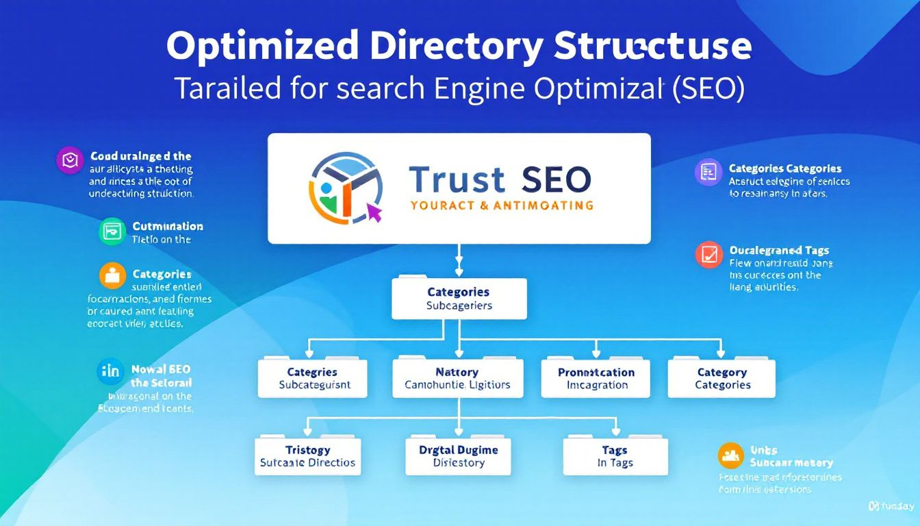 Ein Diagramm, das die Verzeichnisstruktur einer Webseite optimiert für SEO darstellt.