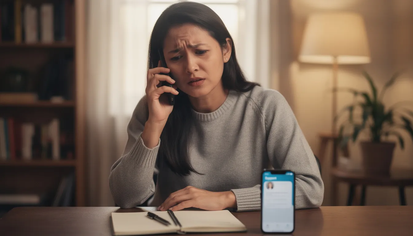 The image shows a person engaged in a phone call, appearing to receive supportive assistance regarding their social security disability benefits. They seem focused and attentive, indicating a discussion about eligibility criteria or the application process for disability benefits.