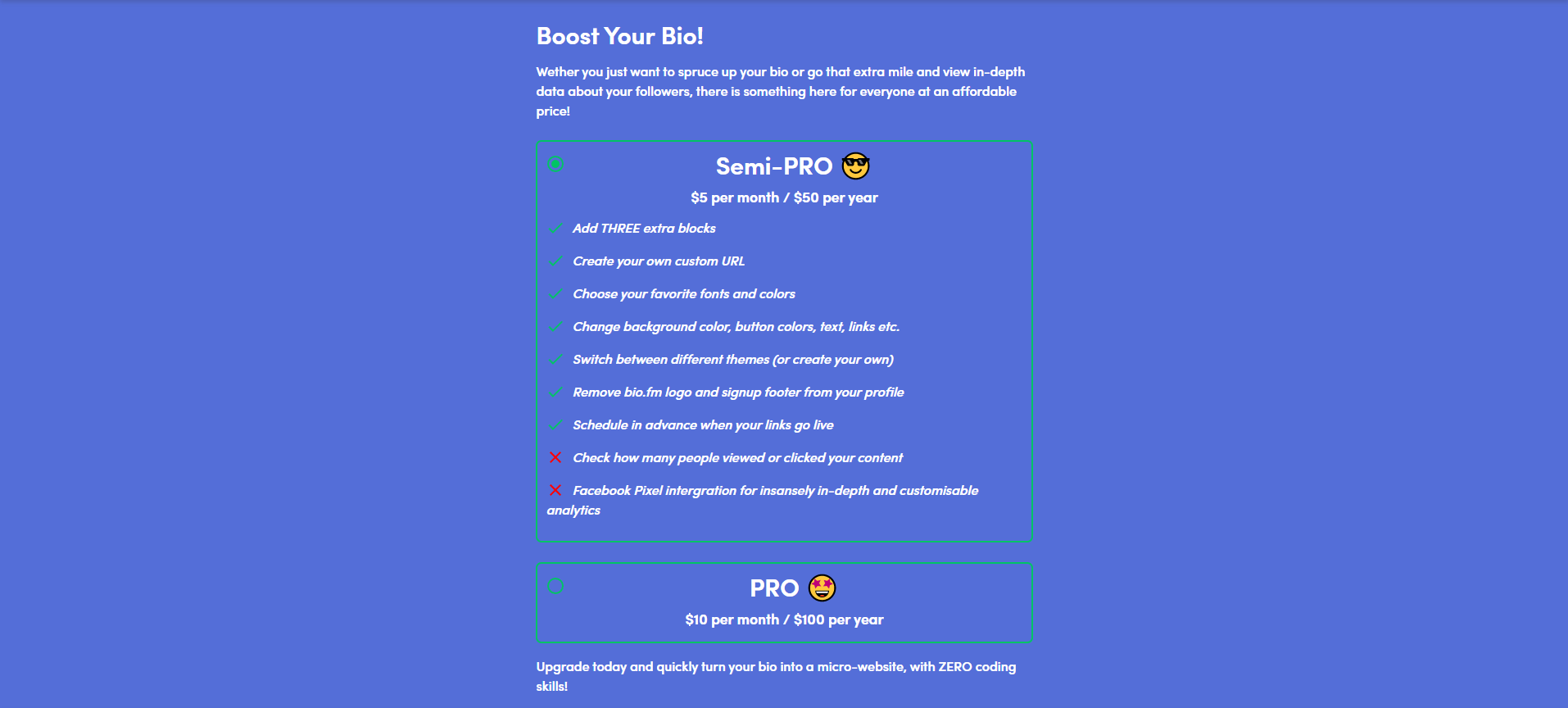 bio.fm pricing