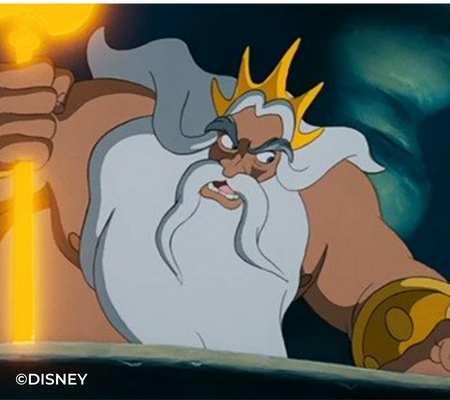 Disney's version of King Triton Frowning