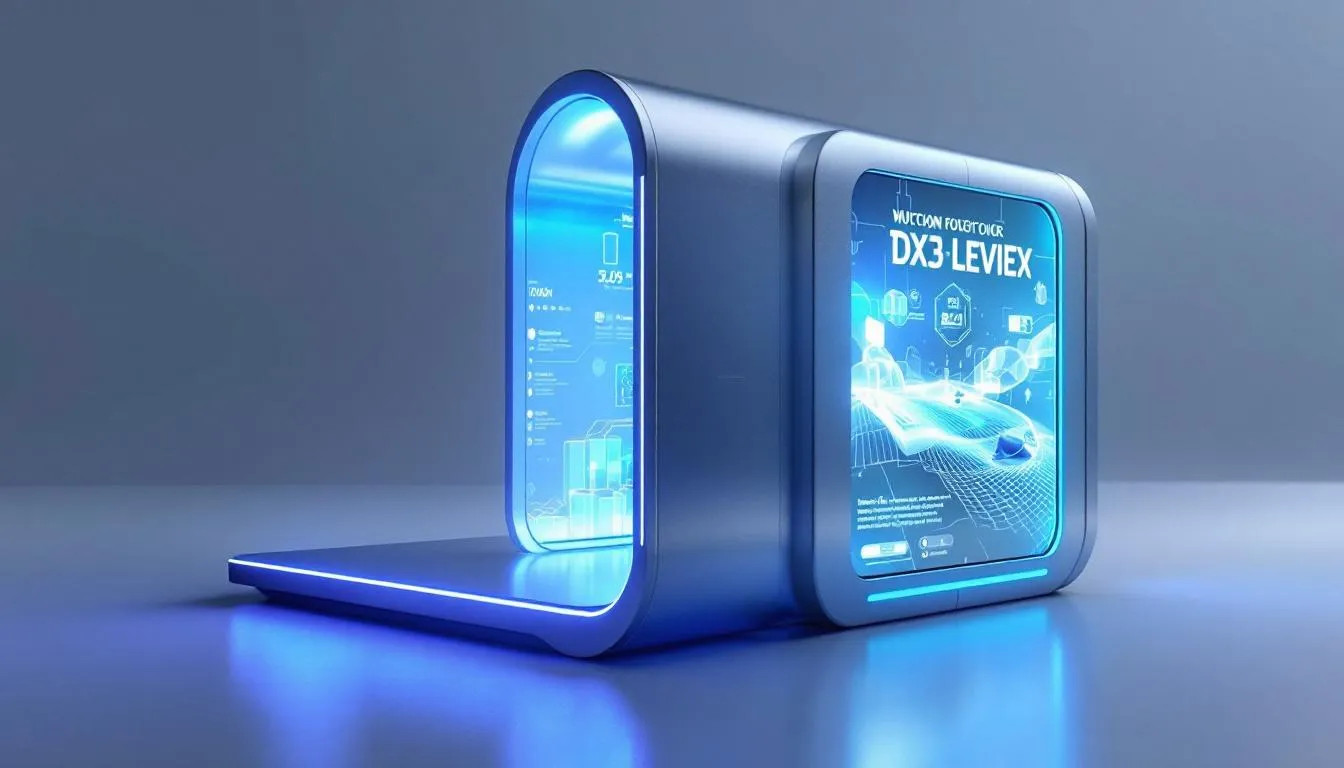 An interactive kiosk enhancing trade show experiences with digital displays.