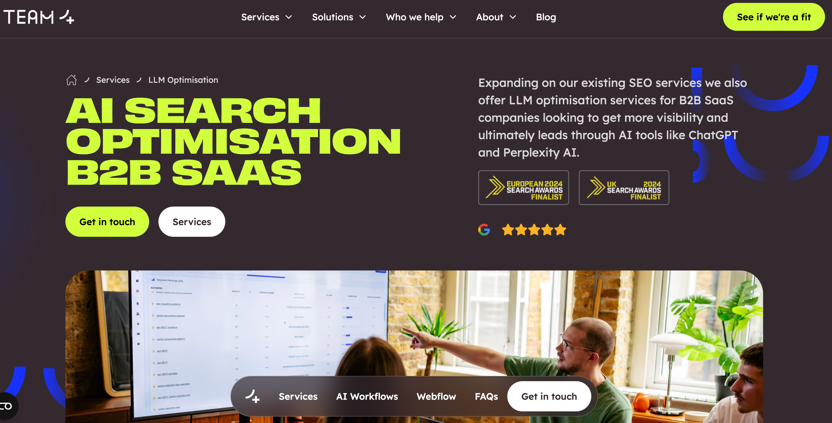 Team 4 for enterprise SEO services for surround sound seo and ai comprehension