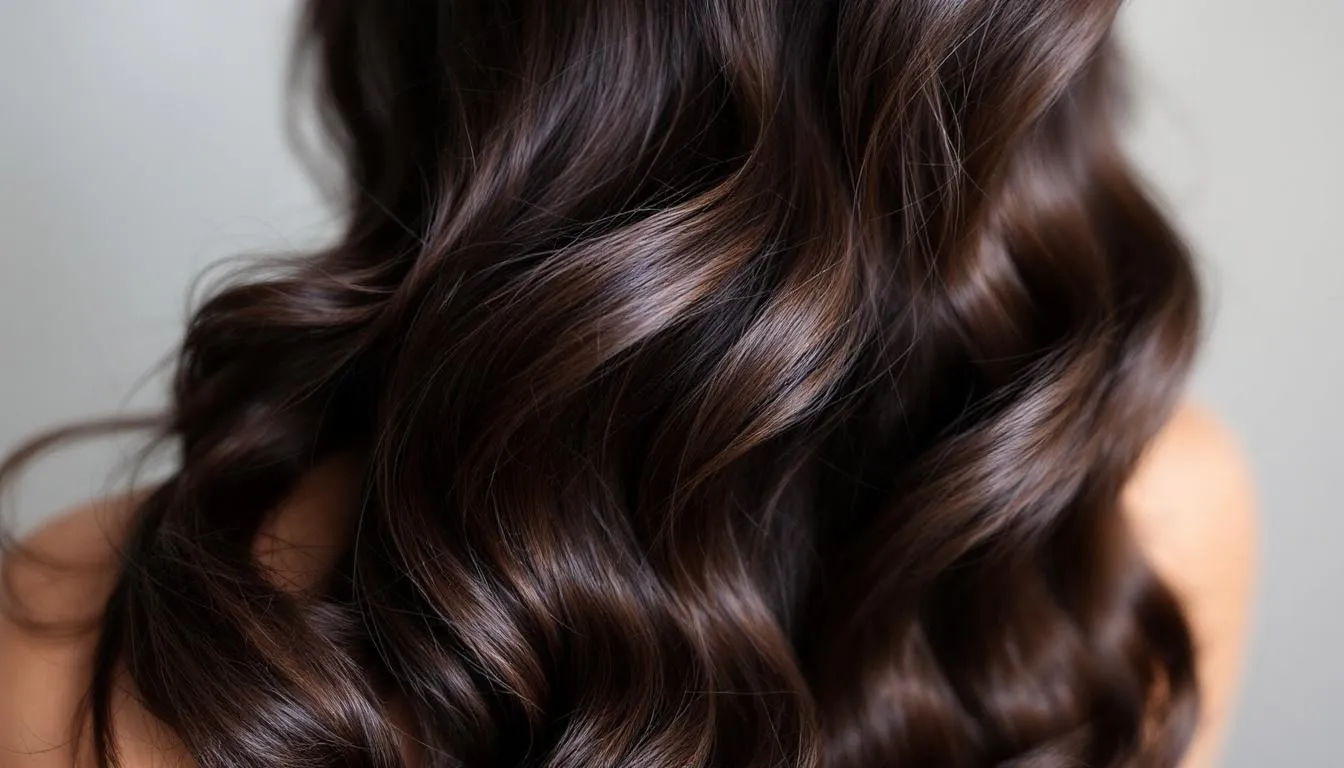 A person with shiny, wavy hair stands confidently, showcasing the healthy hair strands that reflect light beautifully. This image emphasizes the benefits of using batana oil for hair growth, promoting overall hair health and shine.