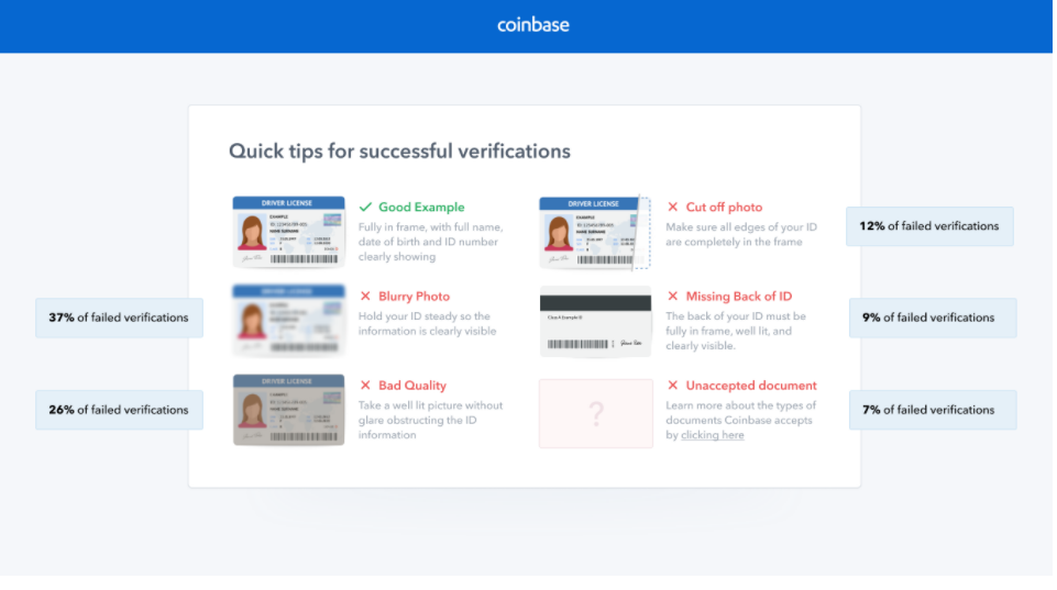 coinbase verify id not working