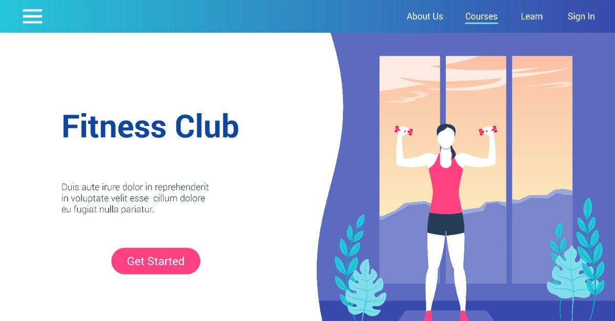 A modern website with fitness related content