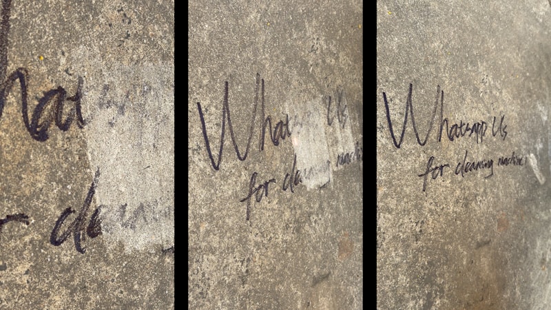 laser removal of signs from concrete