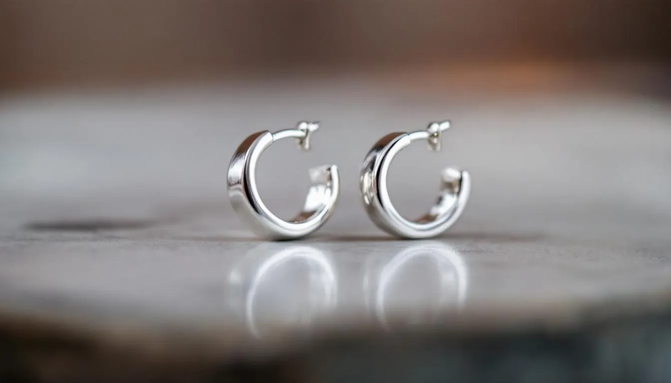This image showcases a stunning pair of handmade sterling silver earrings, designed as versatile studs perfect for any occasion. The elegant craftsmanship highlights their timeless appeal, making them a must-have addition to any woman's jewelry collection.
