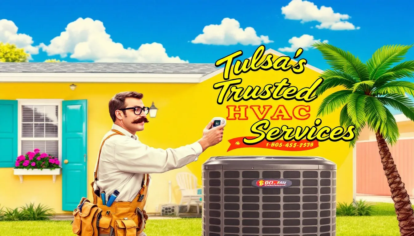 A technician working on an air conditioning unit in Tulsa, showcasing trusted HVAC services.