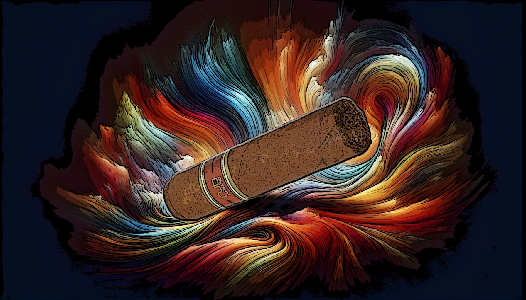 Illustration of a nub habano cigar with a full-bodied experience.