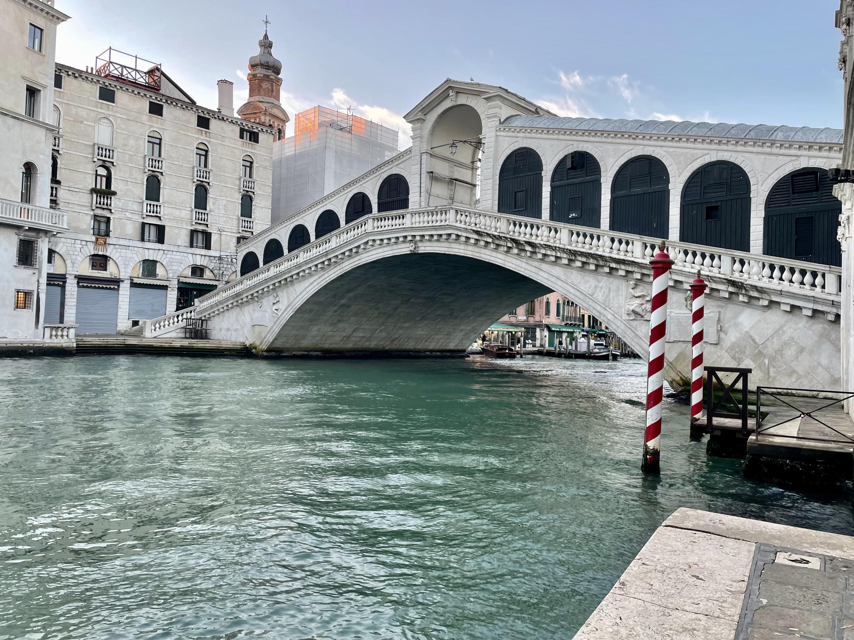 The famous Rialto Bridge in Venice, Italy