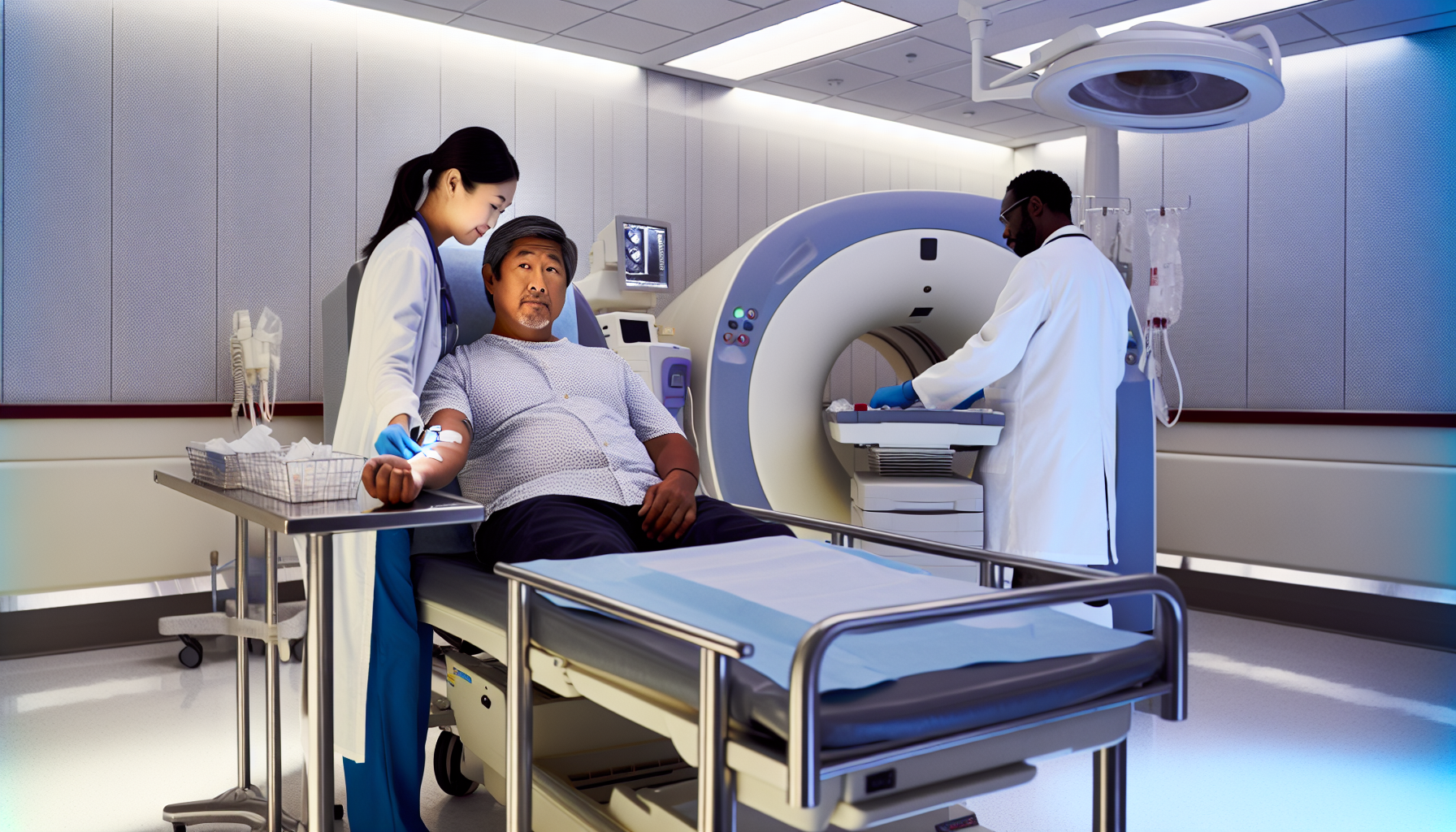 Photo of a patient undergoing pre-surgery tests