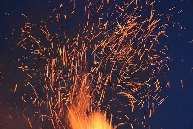 Embers on a dark background