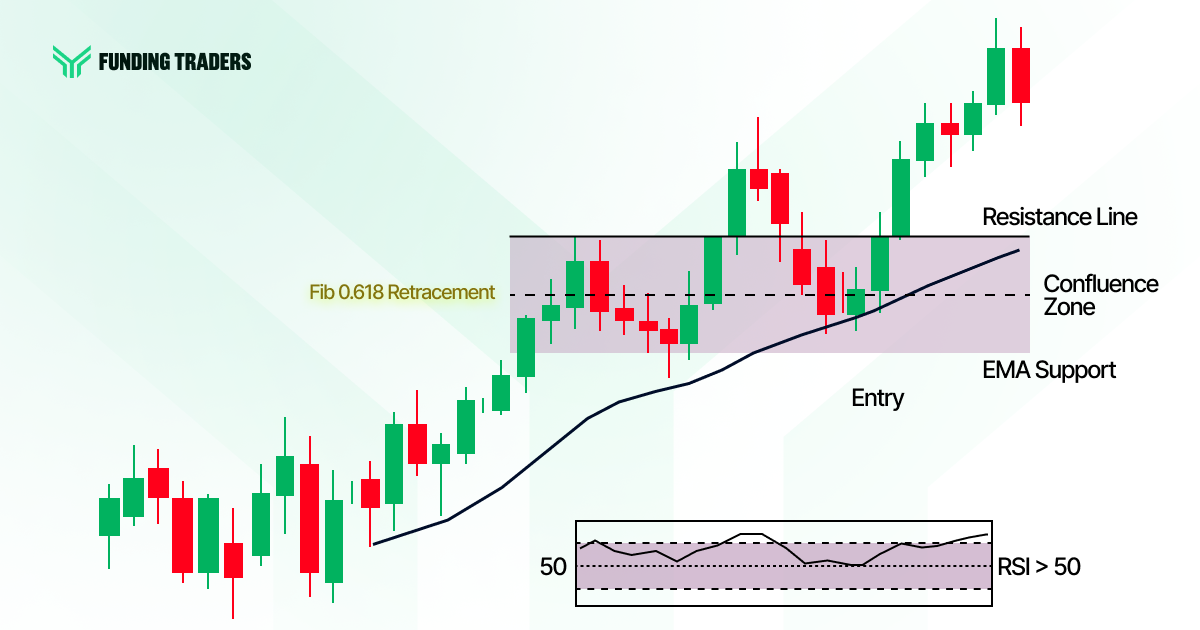 Photo of a classic Break and Retest pattern with risk to reward ratio