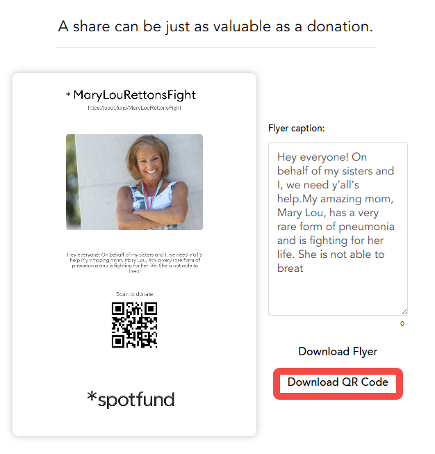 spotfund qr code fundrsising