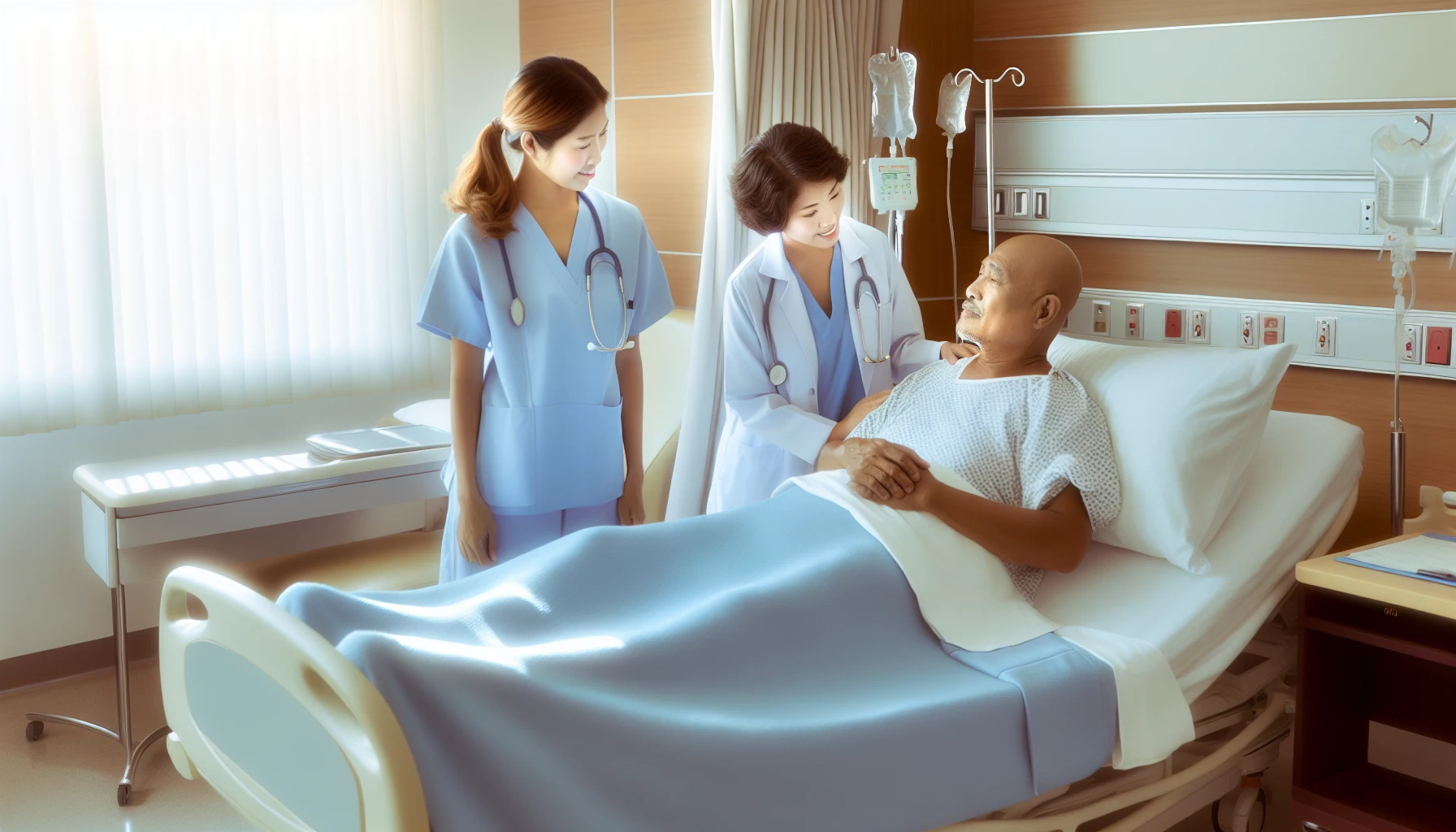 Photo of a patient receiving palliative care and support