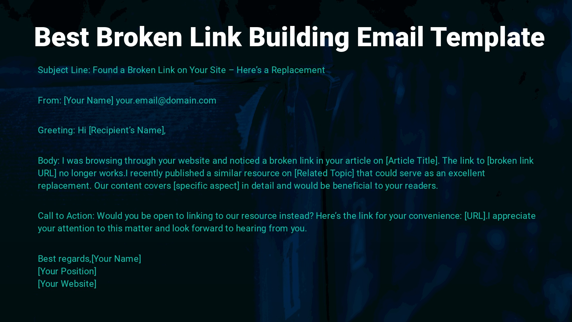 Outreach Template 2 Best Broken Link Building Email Template