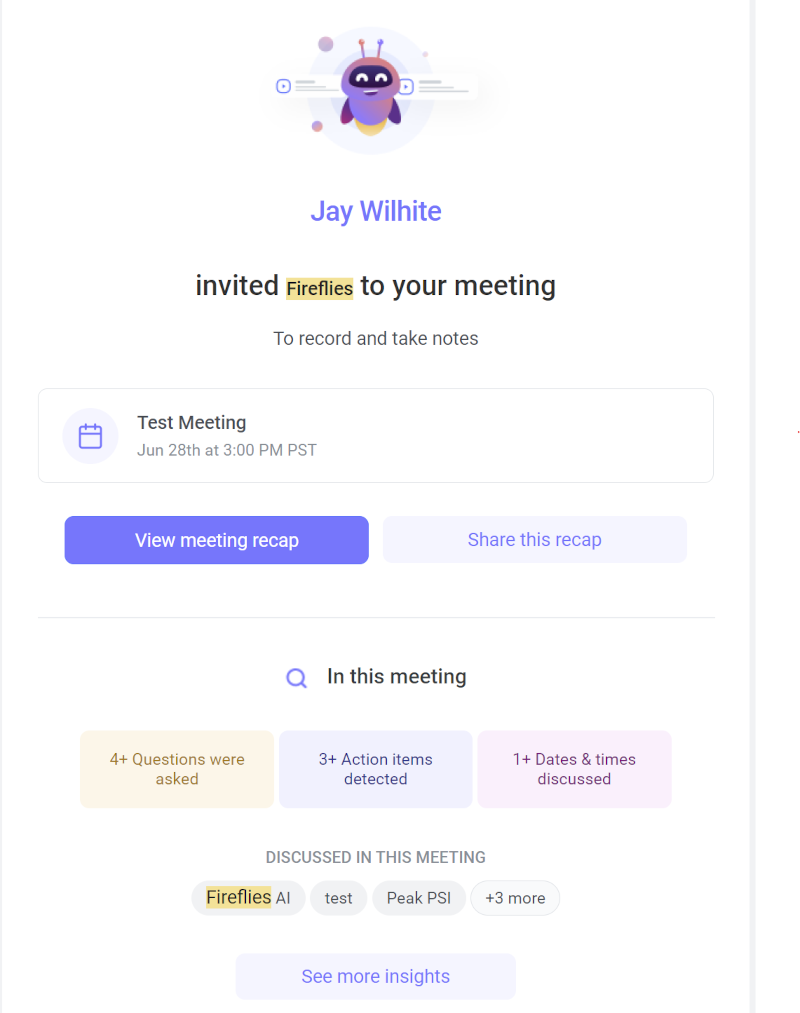 Meeting Recap Email