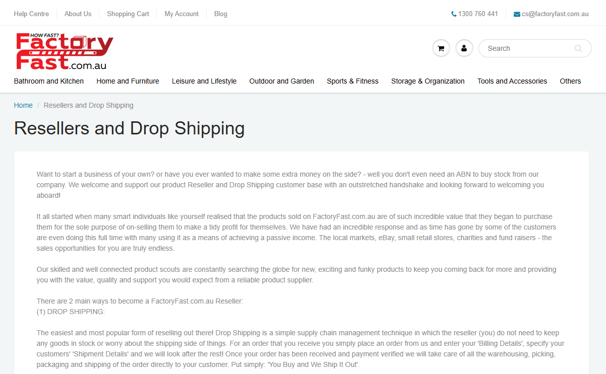 factory fast landing page screenshot