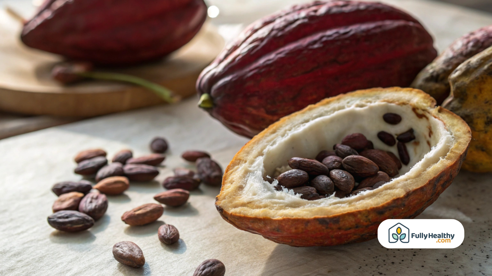 open cacao pod with seeds is cacao powder the same as cocoa powder