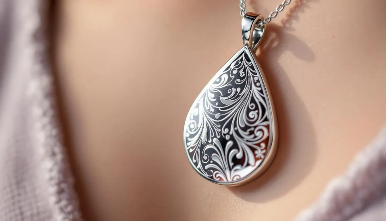 The image features a beautifully crafted sterling silver teardrop ring, symbolizing love and strength. Its elegant design makes it a perfect gift, representing deep emotions and joy.