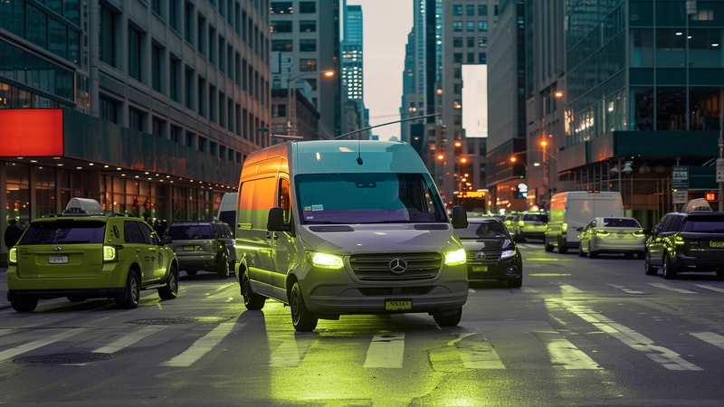 LED headlights in commercial vehicle