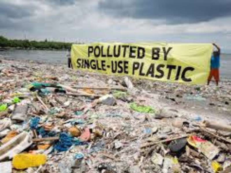 Crisis of Plastic in the Ocean by single use plastic