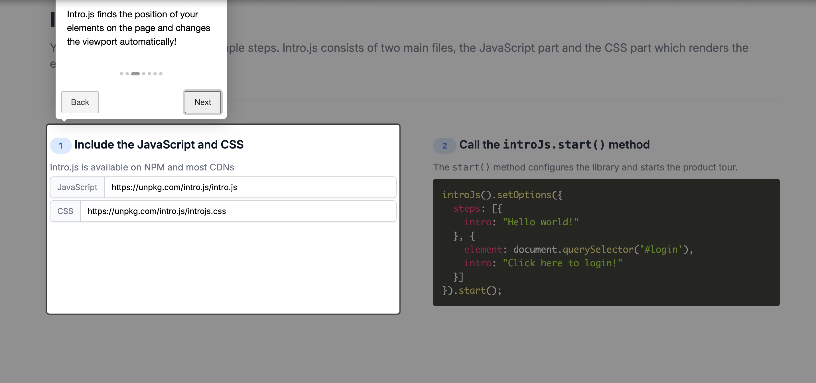 How to add Intro.js to your tool's code