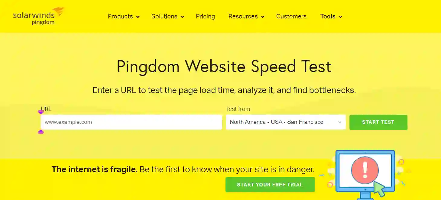 Pingdom Website Speed Test