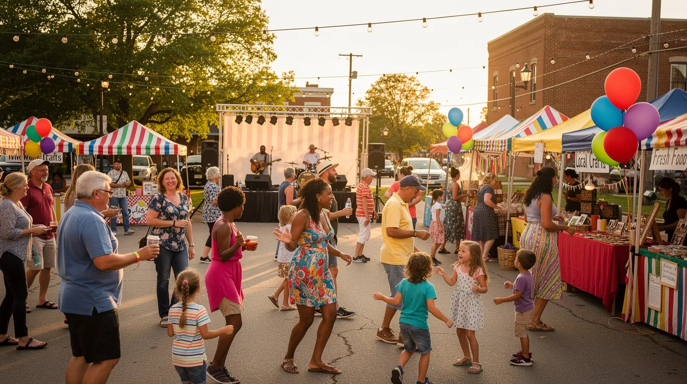 The image shows community members joyfully participating in a local festival, engaging with one another and celebrating their cultural heritage. This vibrant gathering reflects the social impact and community involvement that can enhance ESG considerations and strengthen local governance.