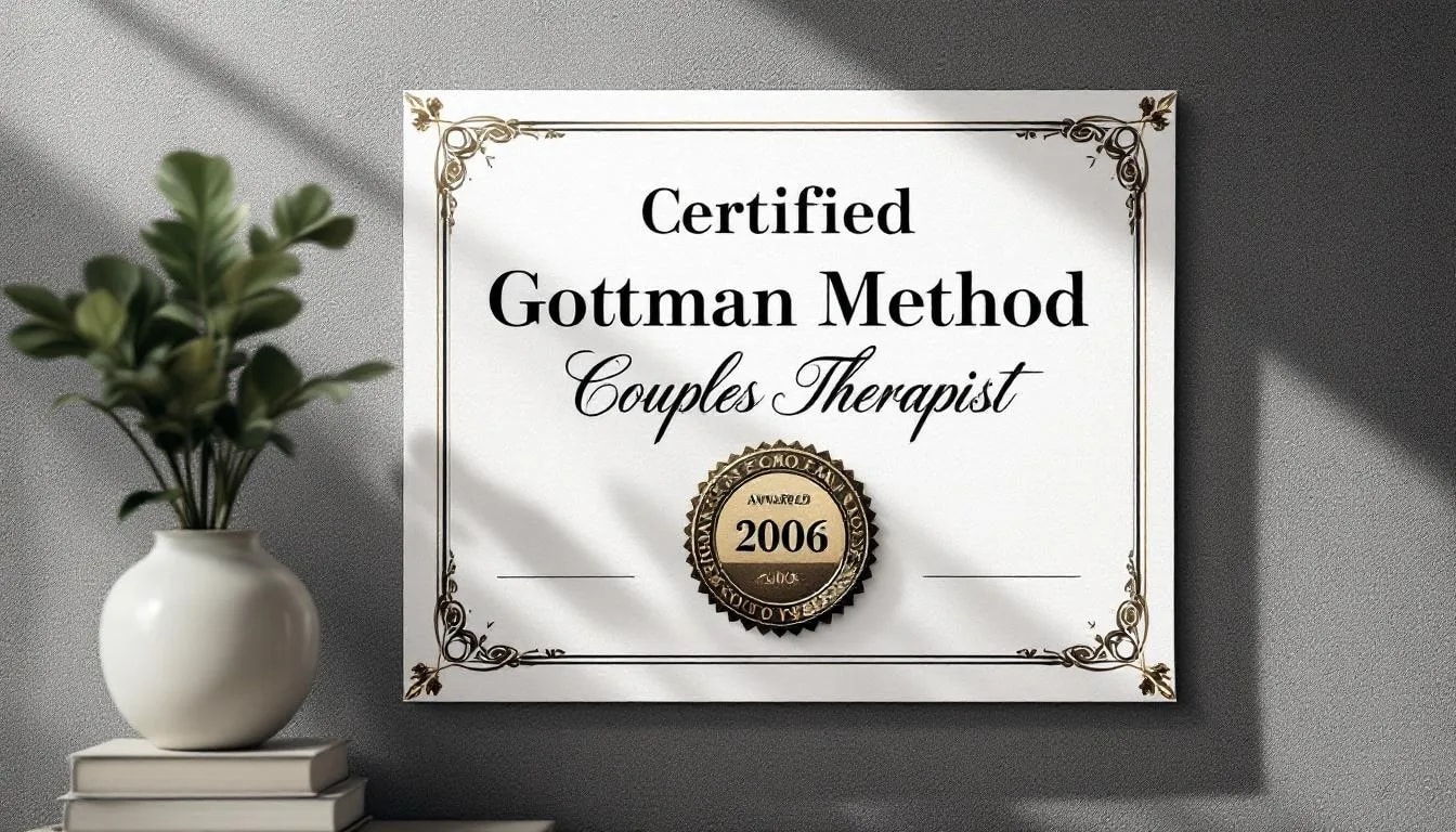 Image of Gottman Method Couples Therapist certification. Travis Atkinson was awarded this in 2006.