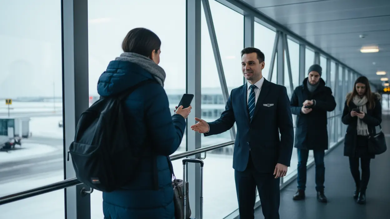 Hidden airline check-in system requiring dummy ticket verification