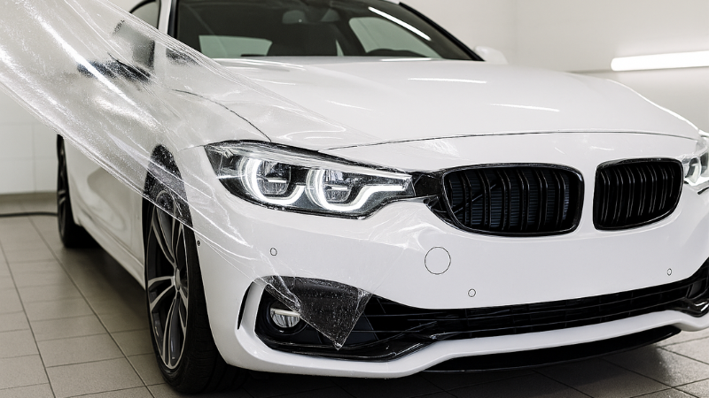 A car under process for PPF installation that will last almost 5 to 10 years and provide superior protection