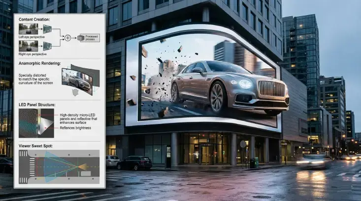 How Do 3D Digital Signage Billboards Work? 2 3D digital signage billboards work