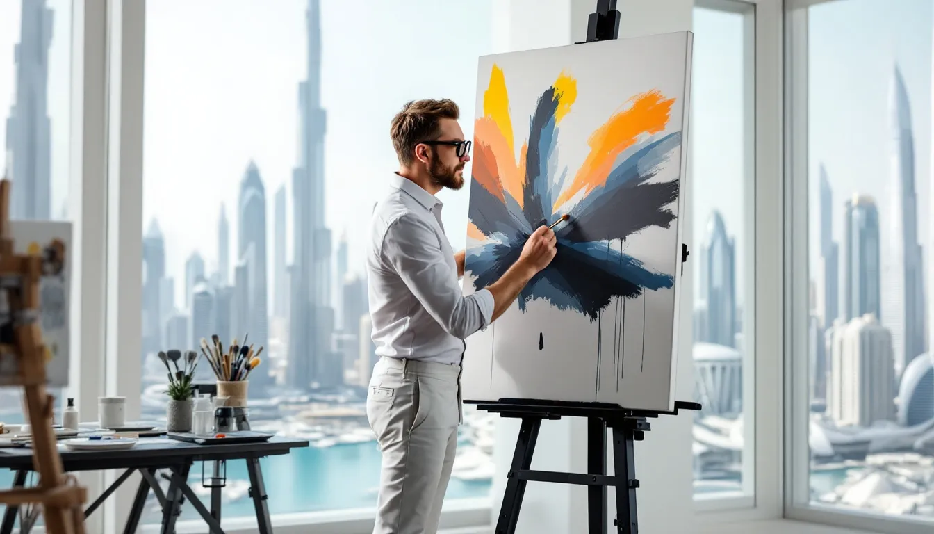 An experienced painter demonstrating quality painting techniques in Dubai.