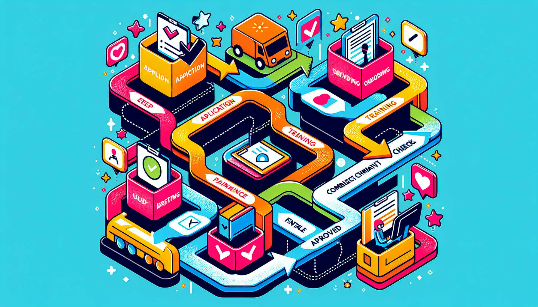 An illustration of a streamlined driver onboarding workflow.