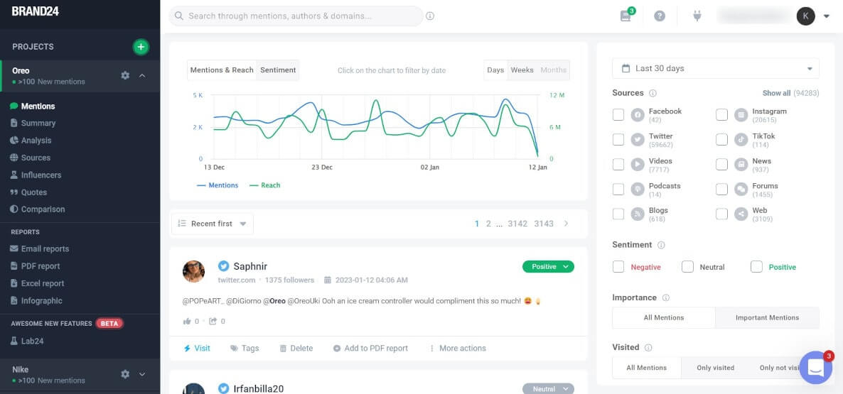 Brand24 - advanced social media monitoring tool
