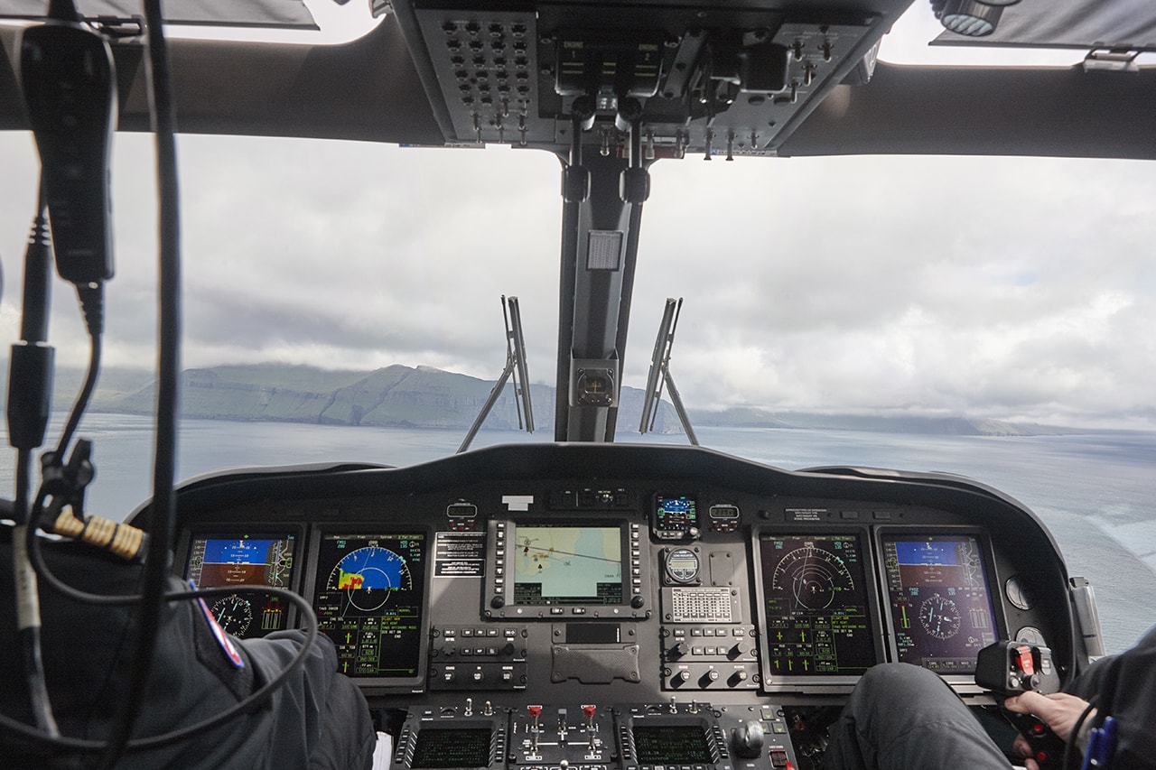 helicopter cabin with passenger 